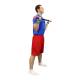 CanDo® 10-1638 Jumbo® WaTE™ Weighted Exercise Bar, 7.50 lbs, Red - Standing Exercise Side View