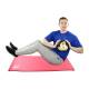 CanDo® 10-3140 Firm Medicine Ball, 8" Diameter, 1 lb, Tan - Actual Use 2 (Rubber mat is not included)