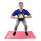 CanDo® 10-3140 Firm Medicine Ball, 8" Diameter, 1 lb, Tan - Actual Use 1 (Rubber mat is not included)