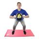 CanDo® 10-3141 Firm Medicine Ball, 8" Diameter, 2 lbs, Yellow - Actual Use 1 (Rubber mat is not included)