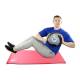 CanDo® 10-3147 Firm Medicine Ball, 11" Diameter, 20 lbs. Silver - Actual Use 2 (Rubber mat is not included)