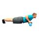 CanDo® 10-3194 Vinyl-Coated Cast-Iron Kettlebell, 15 lbs, Blue - In Use for Push-Ups
