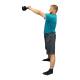 CanDo® 10-3195 Vinyl-Coated Cast-Iron Kettlebell, 20 lbs, Black - In Use for Squats