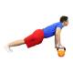 CanDo® 10-3197 Vinyl-Coated Cast-Iron Kettlebell, 30 lbs, Gold - In Use for Push-Ups