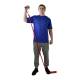 CanDo® Handle with D-Ring for Exercise Band and Tubing - In Use (Exercise Band is Sold Separately)