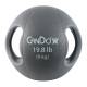 CanDo® 10-3287 Molded Dual Handle Medicine Ball - 19.80 lbs, Silver