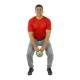 CanDo® 10-3290 One Handle Medicine Ball, 2 lbs, Tan - In Use