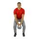 CanDo® 10-3297 One Handle Medicine Ball, 15 lbs, Silver - In Use