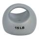 CanDo® 10-3297 One Handle Medicine Ball - 15 lbs, Silver
