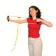 CanDo® 10-5300 Foam-Covered Thread-Through Handle for Exercise Band and Tubing - In Use (Tubing and Klip Fastener are Sold Separately)