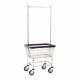 R&B Wire 100CEC58C Standard Wire Laundry Cart with Double Pole Rack - Chrome Basket, Chrome Base