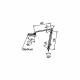 Waldmann OMNIVUE™ LED Magnifier Light with 35" Arm, Pin Mount Table Clamp - Dimensions in Millimeter