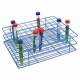 Heathrow Scientific 120768 Coated Wire Rack - Fits 20-25mm Tubes, 80-Well, 8x10 Array, Blue (Test Tubes NOT included)