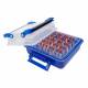 Heathrow Scientific 120926 DuraPorter® XL High-Capacity Sample Transport Tote, Blue - Open Lid with Tubes (Tubes are Sold Separately)