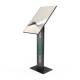 Compulocks 140BLBPB Floor Stand with Brandable Panel for 32" Displays - Black, Actual Use, Portrait Display Left Angle View (Display Screen is Not Included)