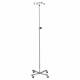 Blickman Model 1410SS-4 Stainless Steel IV Stand with 4-Hook, 4-Leg & Tru-Loc Friction Knob