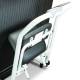 350-10-4 Series Rice Lake Dual-Ramp Wheelchair Scale with Integrated Seat and Handrail, Close-up View of Handrail and Folded Seat
