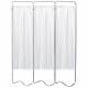 OmniMed 153053_WH Beamatic Folding Privacy Screen with 3 White Vinyl Screen Panels