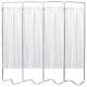 OmniMed 153054_WH Beamatic Folding Privacy Screen with 4 White Vinyl Screen Panels