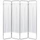 OmniMed 153094_WH Economy Folding Privacy Screen with 4 White Vinyl Screen Panels