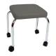 CanDo® 16-1602 Square Top Stool with 2" Hooded Carpet Casters, Gray