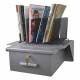 Omni Shelf Model 183030 shown with OPTIONAL Omni Large Aluminum Refrigerator Lock Box with Key Lock Model 183035 (Shelf Organizer & Magazines NOT included)
