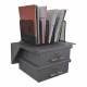 Omni Shelf Model 183030 shown with 2 OPTIONAL Omni Medium Aluminum Refrigerator Lock Boxes with Key Lock Model 183025 (Lock Boxes, Shelf Organizer & Magazines NOT included)