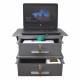 Omni Shelf Model 183030 shown with 2 OPTIONAL Omni Medium Aluminum Refrigerator Lock Boxes with Key Lock Model 183025 (Lock Boxes, Laptop, and supplies NOT included)