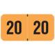 2020 FOYM Year Labels - PMA Fluorescent Orange - Size 3/4" H x 1 1/2" W