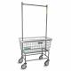 R&B Wire 200F56/ANTI Antimicrobial Large Capacity Wire Laundry Cart - with Double Pole Rack