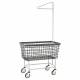 R&B Wire 201H91/D7 Dura-Seven™ Mega Capacity Wire Laundry Cart - with Single Pole Rack