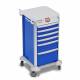 DETECTO 2022212 MobileCare Series Medical Cart - Blue, Six 16.5" Wide Drawers with Electronic Individual Drawer Lock & Sensor, 1 Handrail