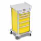 DETECTO 2022348 MobileCare Series Medical Cart - Yellow, Five 16.5" Wide Drawers with Electronic Individual Drawer Lock & Sensor, 2 Handrails