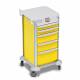 DETECTO 2022349 MobileCare Series Medical Cart - Yellow, Five 16.5" Wide Drawers with Electronic Individual Drawer Lock & Sensor, 1 Handrail