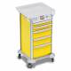 DETECTO 2022350 MobileCare Series Medical Cart - Yellow, Five 16.5" Wide Drawers with Electronic Individual Drawer Lock & Sensor, 125 kHz RFID, 3 Handrails