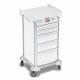 DETECTO 2022425 MobileCare Series Medical Cart - White, Five 16.5" Wide Drawers with Electronic Individual Drawer Lock & Sensor, 125 kHz RFID, 2 Handrails