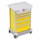 DETECTO 2022655 MobileCare Series Medical Cart - Yellow, Five 23" Wide Drawers with Electronic Individual Drawer Lock & Sensor, 125 kHz RFID, 3 Handrails