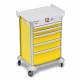 DETECTO 2022656 MobileCare Series Medical Cart - Yellow, Five 23" Wide Drawers with Electronic Individual Drawer Lock & Sensor, 125 kHz RFID, 2 Handrails