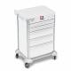 DETECTO 2022732 MobileCare Series Medical Cart - White, Five 23" Wide Drawers with Electronic Individual Drawer Lock & Sensor, 1 Handrail