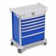DETECTO 2022820 MobileCare Series Medical Cart - Blue, Six 29" Wide Drawers with Electronic Individual Drawer Lock & Sensor, 2 Handrails
