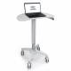 Capsa Healthcare 207166-FG Ultra-Lightweight Compact Kidney Cart with Fashion Grey Work Surface Color - Angle Left (Laptop Not Included)