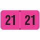 2021 Year Labels - PMA Fluorescent Pink - Size 3/4" H x 1 1/2" W
