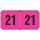 2021 Year Labels - PMA Fluorescent Pink - Size 3/4" H x 1 1/2" W