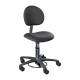 Brewer Model 21340B Millennium Seamless Upholstery Surgeon Stool with Backrest - Black Satin Upholstery