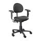 Brewer 21435BA Millennium Backrest Task Chair with Arm Rests - Black Satin Upholstery