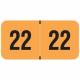 2022 Year Labels - PMA Fluorescent Orange - Size 3/4" H x 1 1/2" W