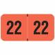 2022 Year Labels - PMA Fluorescent Red - Size 3/4" H x 1 1/2" W
