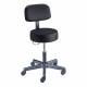 Brewer Company Model 22500BV Value Plus Pneumatic Stool with Backrest & Seamless Seat - Black Upholstery