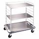 Blickman Stainless Steel Open Case Cart Model OCC3 - Solid Shelves