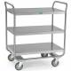 Lakeside Stainless Steel Tubular Utility Cart - 3 Shelves - Medium Duty 500 lbs Capacity